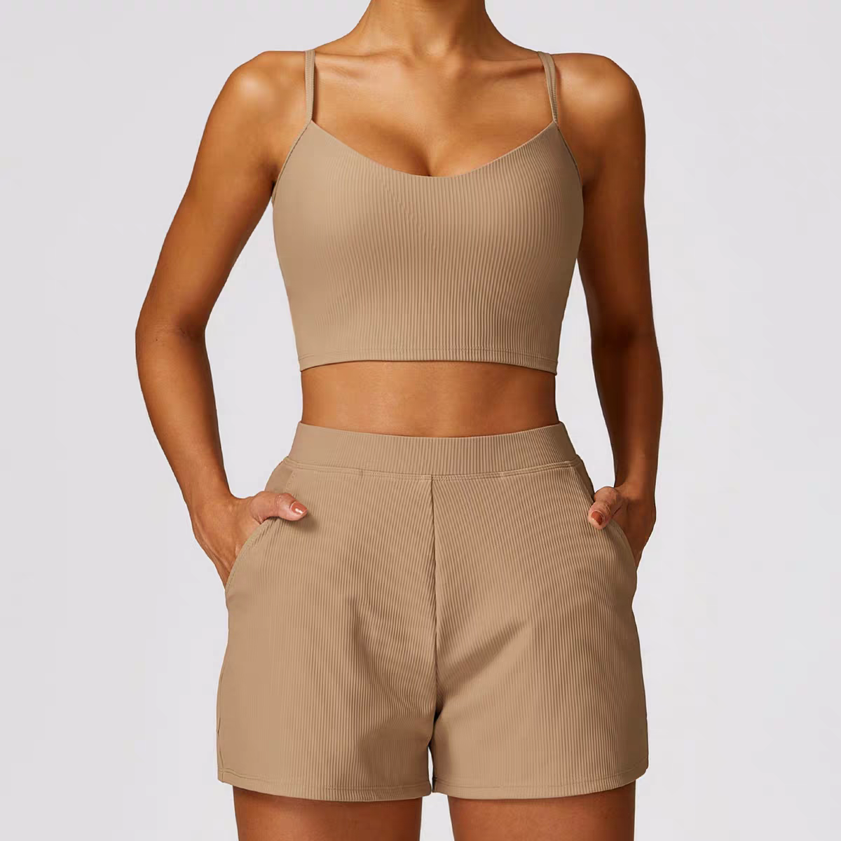 Shorts "Allison" Camel Brown