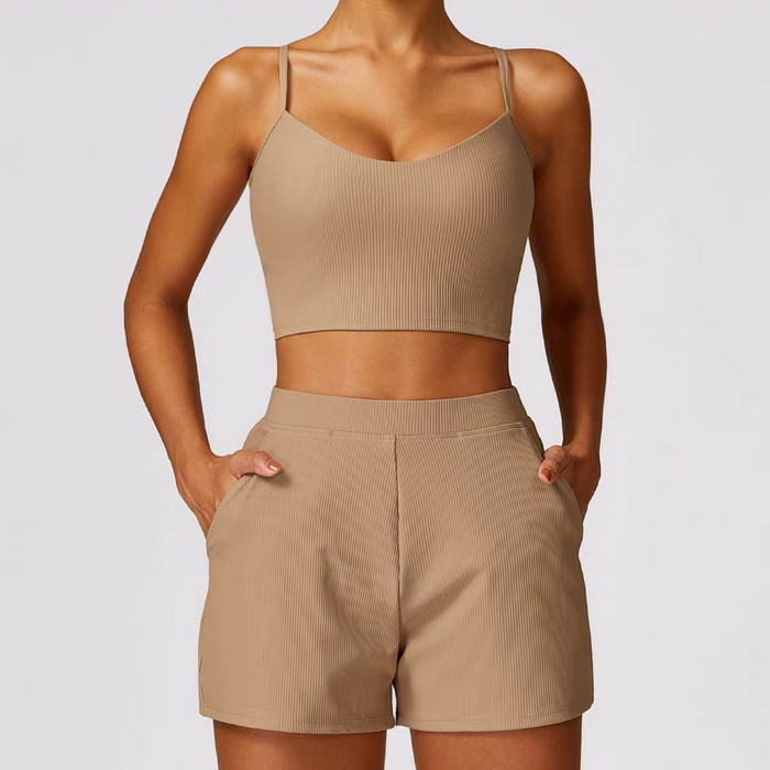 Shorts "Allison" Camel Brown