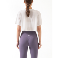 Crop T-shirt "Carol" Steel blue