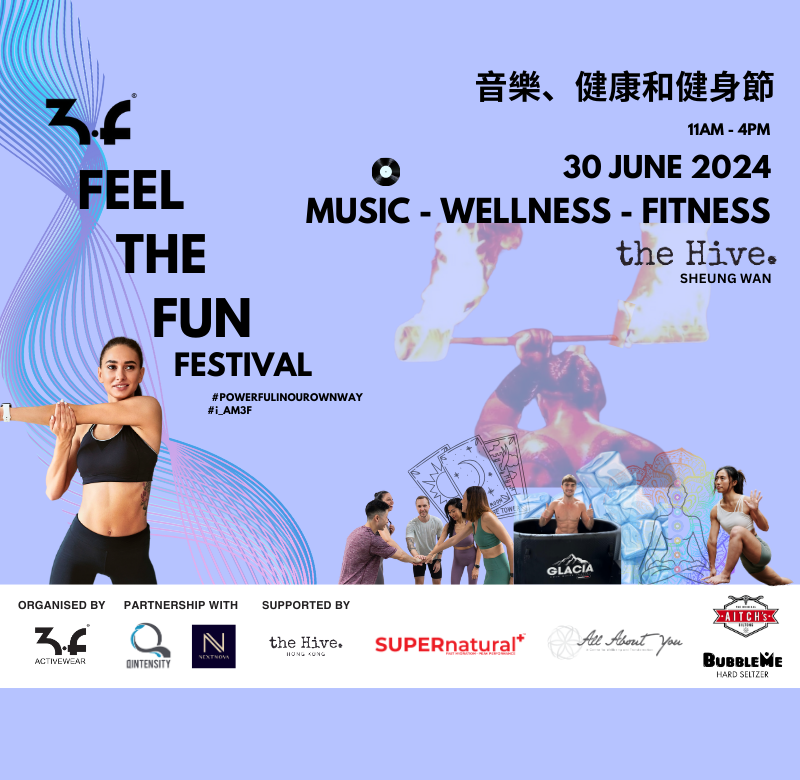 3f fEEL THE FUN FESTIVAL ANIMAL FLOW, COLD PLUNGE GLACIA HYDRATION SUPERNATURAL FIRE KNIFE MORE WORKSHOPS AND TALKS