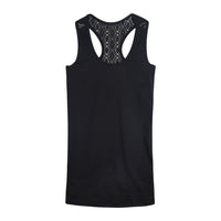Women's Tank Top " Julia" in solid black and soft lace - IAM3F
