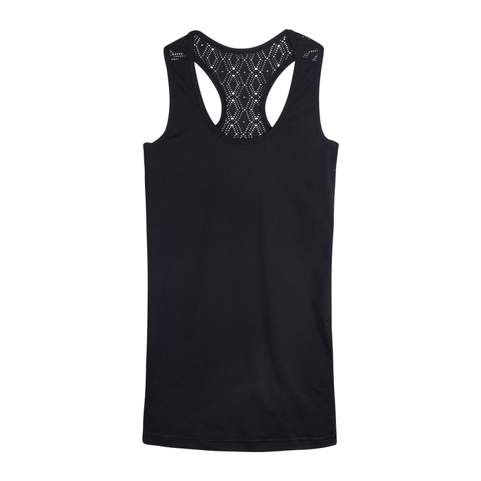 Women's Tank Top " Julia" in solid black and soft lace - IAM3F