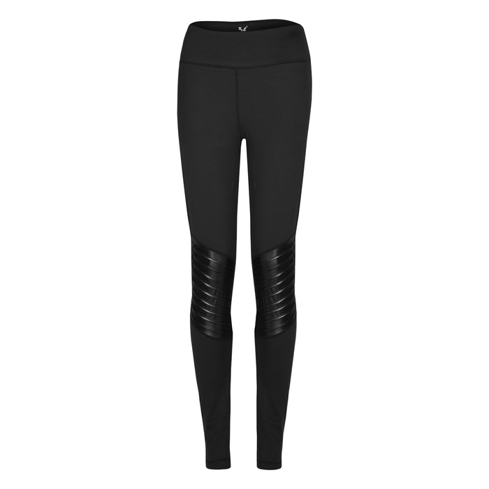 Your workout legging "Femke" with faux leather scrunches FRONT - 3F activewear