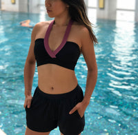model wear Bamboo made women's sportsbra "Lisa" - IAM3F