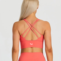 "Gabrielle" Sports Bra in watermelon red