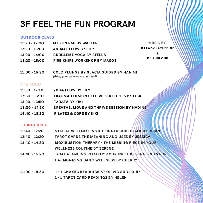 3F FEEL THE FUN FESTIVAL - 29th June 音樂, 健康和健身節! The Hive Sheung Wan 上環