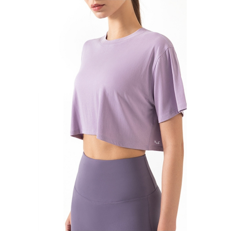 ★ason★ HOLIDAY CROPPED TSHIRT DARKPURPLE P0000BSP000A Crop T-shirt