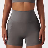 3f activewear jennifer biker shorts with 2 side pockets almond grey