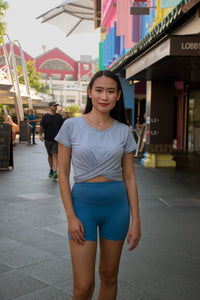 Jennifer biker shorts with side pockets Electric Blue