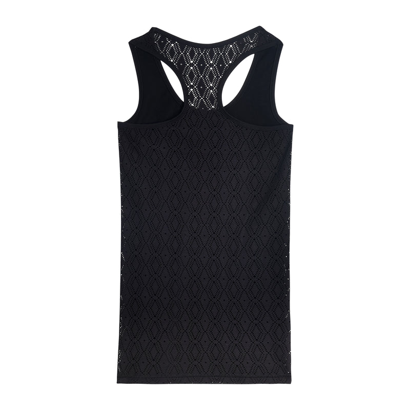 Women's Tank Top " Julia" in solid black and soft lace - IAM3F
